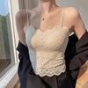 With Chest Pad Sexy Lace Beautiful Back Sling Spaghetti Strap Wavy Lace Lace Vest