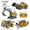 children's remote control excavator engineering vehicle alloy digging dump truck bulldozer toys