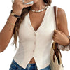 All-match V-neck Three-button Women's Vest
