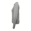 Women's Solid Color Knit Zip-Up Collar Long Sleeve Top - Casual Fashion Blouse For Spring&Fall