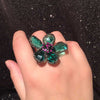 Crystal flower ring
