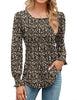 Women's Solid Color Casual Puff Sleeve Round Neck Top