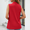 Women's Elegant Solid Sleeveless Vest Cardigan - Stand Collar Summer Outerwear