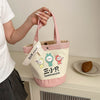 Cartoon-printed bucket bag
