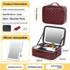 The makeup bag comes with a mirror and a lamp