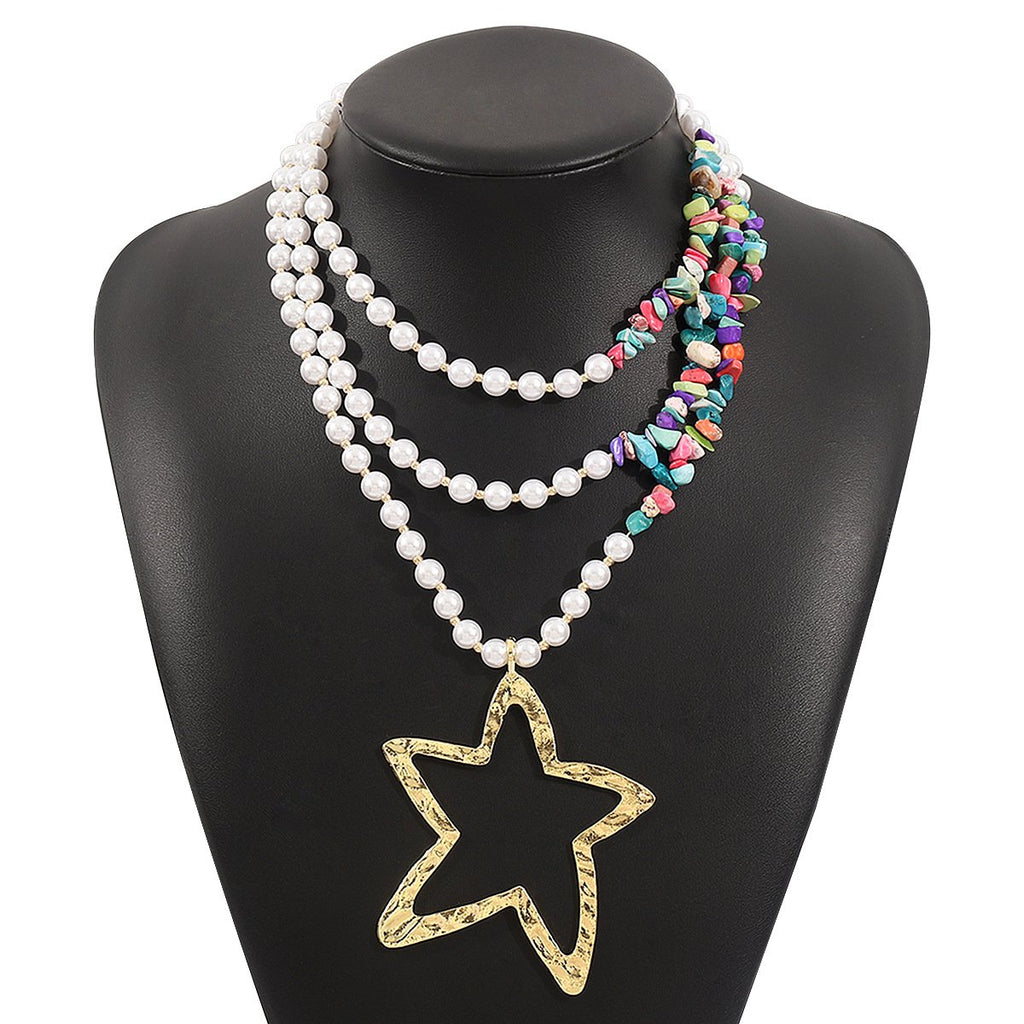 Personalized conch and starfish pendant necklace earrings