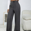 Ladies' Solid Color Loose Wide Leg Straight Leg Pants