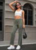 Women's New Button Up Straight Leg Pants With Pocket Loose Yoga Pants