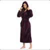Local Stock Plush Oversize Winter Soft Warm Long Flannel Bathrobe With Hooded Women Thick Night Fleece Bath Robes Dressing