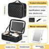 The makeup bag comes with a mirror and a lamp