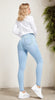High-Rise Slim Fit Blue Jeans - Stretchy Denim, Slant Pockets, Comfortable High-Stretch Fabric, Womens Fashionable Denim Pants For Everyday Wear - Premium Quality, Soft Touch, And Stylish Design Amazo