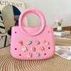 Mini EVA Beach Square Shell Handbag with DIY Hole Pattern