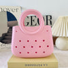 Mini EVA Beach Square Shell Handbag with DIY Hole Pattern