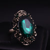 Crystal adjustable ring for women