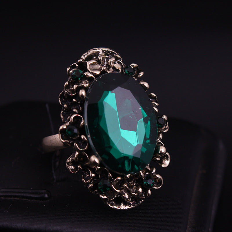 Crystal adjustable ring for women