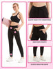 Sweatpants - 3 New Cropped Black, Dark Crimson, Medium Bean Paste