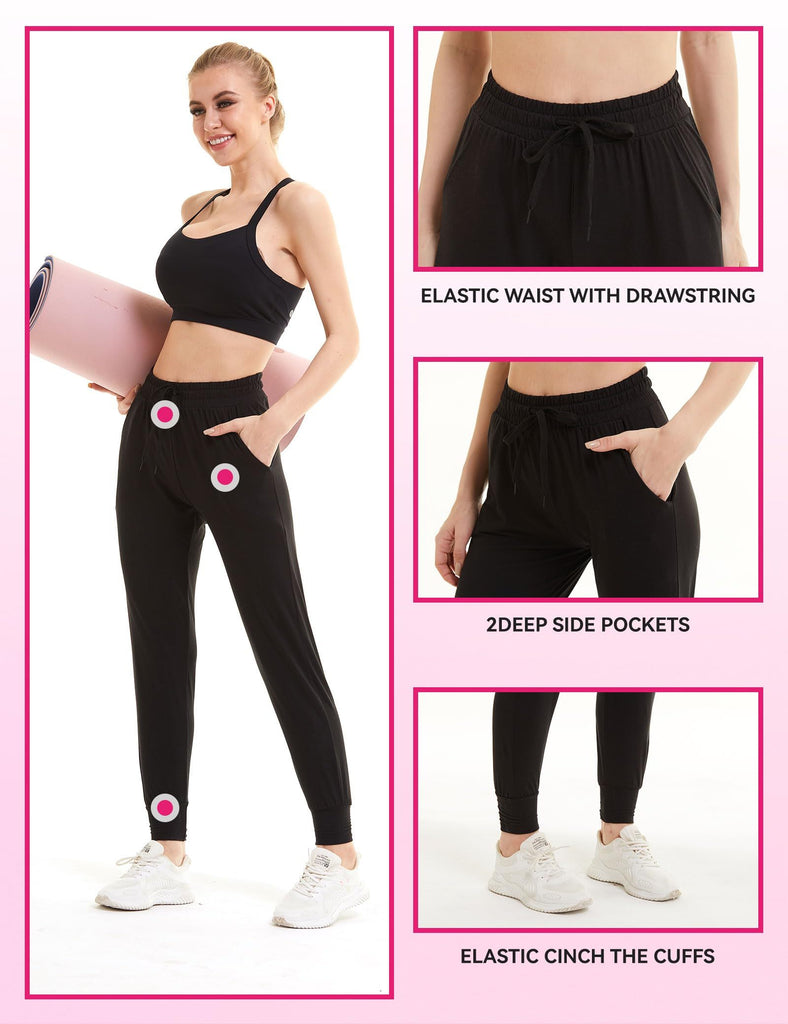 Sweatpants - 3 New Cropped Black, Dark Crimson, Medium Bean Paste
