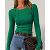 Women Long Sleeve T Shirts Crewneck Slim Fit Tops Going Out Fall Fashion Basic Tee