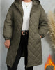 Elegant Hooded Zipper Cotton Jacket For Women