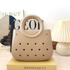 Mini EVA Beach Square Shell Handbag with DIY Hole Pattern