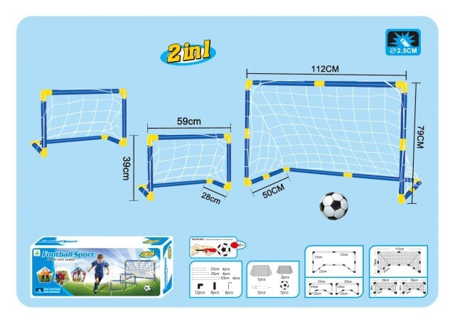 Kidsren's Plastic Football Goal Indoor and Outdoor Sports Toys Large Two-In-One Simple Portable Football Goal
