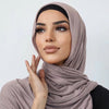 Solid-color lustrous cotton scarf for women
