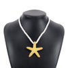 Personalized conch and starfish pendant necklace earrings