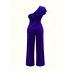 Women Summer Dressy Jumpsuits Sleeveless Ruffle One Shoulder Casual Wide Leg Pants Romper