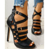 High-heeled riveted clasp high-heeled women's sandals