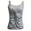 Ladies' Solid Color Fabric Twisted And Pleated Decorative Design, Metal Buckle Shoulder Strap, Casual Style Sling