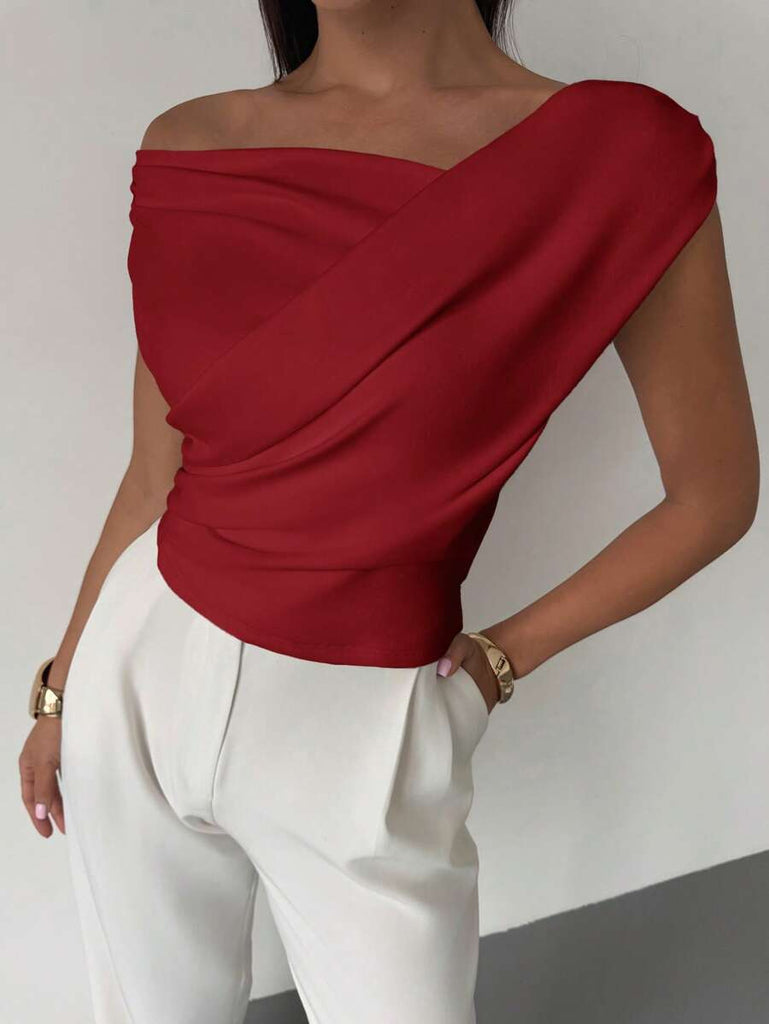 Fashion Personality Solid Color Sleeveless T-shirt For Women