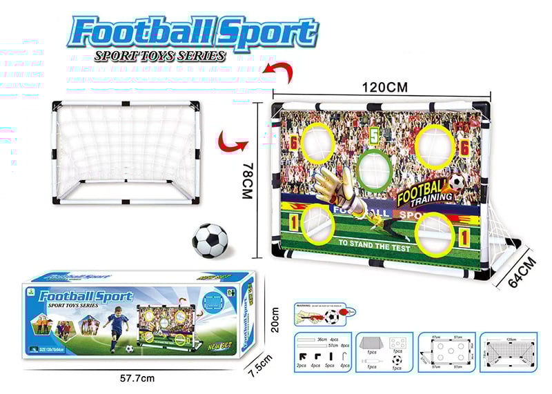 Kidsren's Plastic Football Goal Indoor and Outdoor Sports Toys Large Two-In-One Simple Portable Football Goal