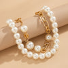 European and American Cross-border Jewelry Creative Punk Style Round Bead Double Layer Overlapping Necklace necklace Exaggerated Metal Chain