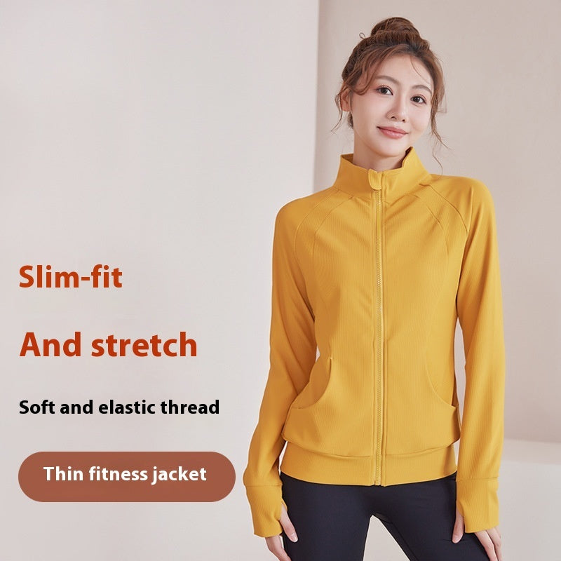 Women's Autumn Plump Girls Running Fitness Plus Size Yoga Jacket
