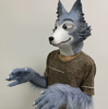 Regsy Big Gray Wolf Latex Cosplay Set - Headgear, Tail, Paw