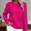 Womens Textured Long Sleeve Sweater Crewneck Pullover Dressy Casual Tops 2025 Fall Trendy Outfits