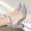Women's Pointed Toe Chunky Heel Ankle Strap Sandals