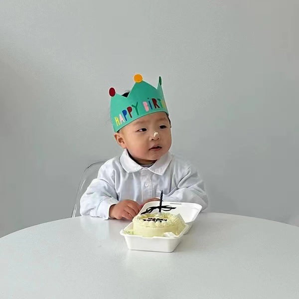 INS New Felt Crown Letter Birthday Hat for Kids Party