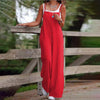 Plus Size Women's Solid Color Casual Jumpsuit - Sleeveless Romper With Pockets For Spring&Summer