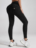 Yoga Waist Pleated Peach Hip Lifting Sports Pants For Female Workers, Pocket High Waisted Button Down Pants
