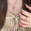 Heart-shaped Purple Flame-Defying Female Ring