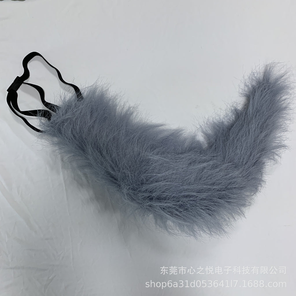 Regsy Big Gray Wolf Latex Cosplay Set - Headgear, Tail, Paw