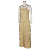 Women's Solid Color Sleeveless Jumpsuit - Wide Leg Romper With Adjustable Hem & 4 Pockets Summer Casual Outfit