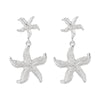 Personalized conch and starfish pendant necklace earrings