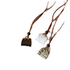 Korean velvet rope tiger eye stone bag necklace women's niche design high-end sweater chain autumn and winter long pendant accessories