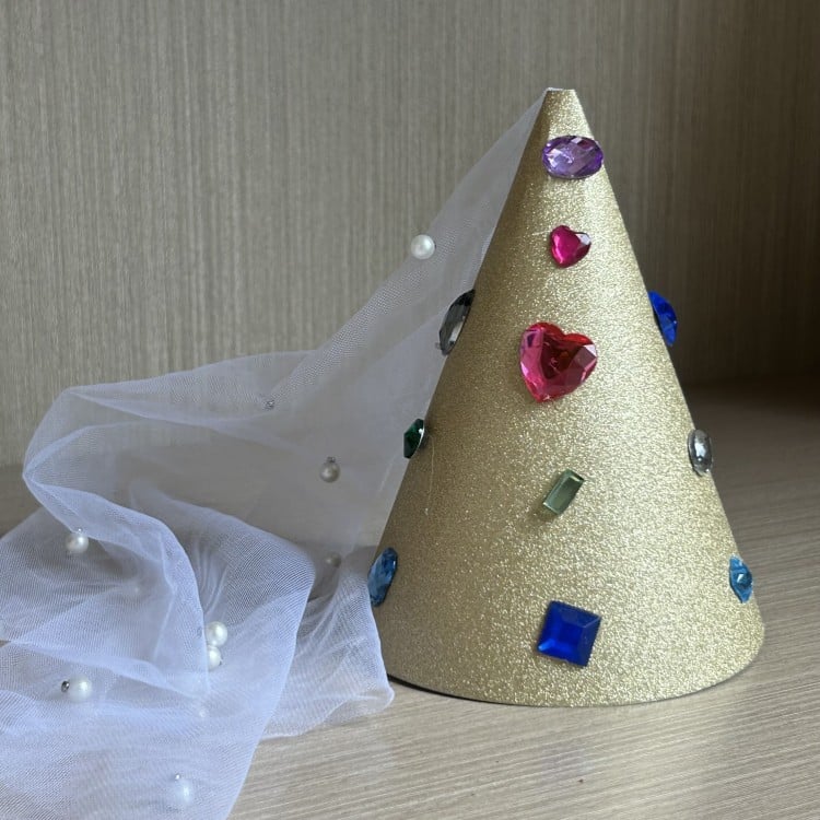Color Diamond Princess Cap Triangle Cap Children's Festival One-year-old Party Venue Atmosphere Photo Props