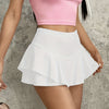Women's Solid Color Short Skirt Tennis Skirt High Waist Pleated Mini Skirt Sports Short Skirt Golf