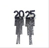 2025 Digital Rhinestone Letter Earrings Festival Party Gift For Women