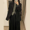 Solid Color Loose Casual Women's Suit Jacket