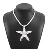Personalized conch and starfish pendant necklace earrings